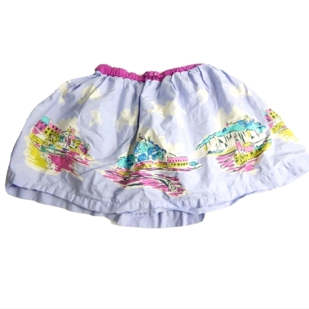 Mini Boden River Boat Printed Circle Skirt